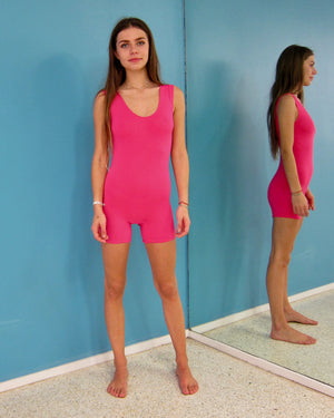 Fuchsia Bamboo Short Unitard