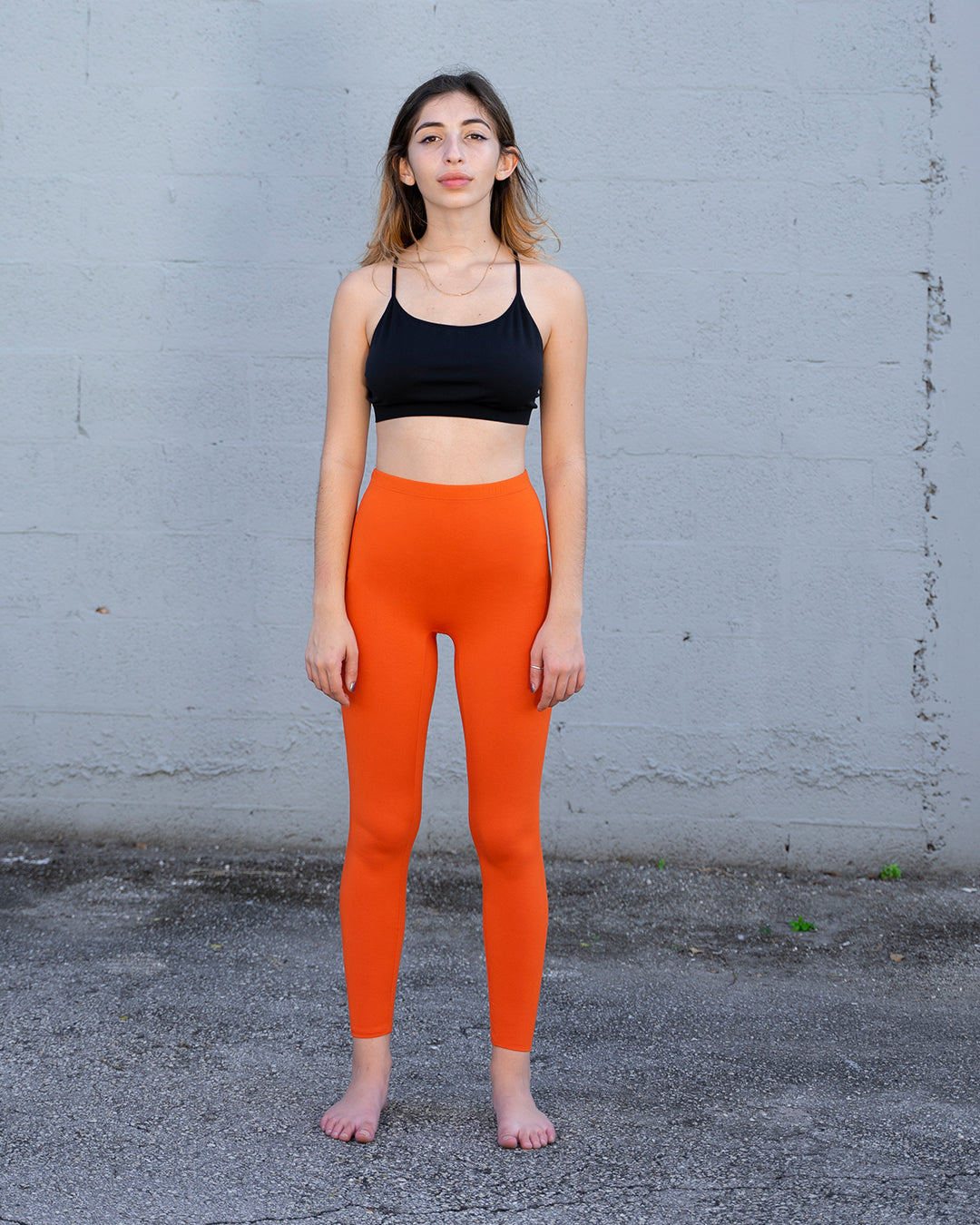 Orange Bamboo Leggings